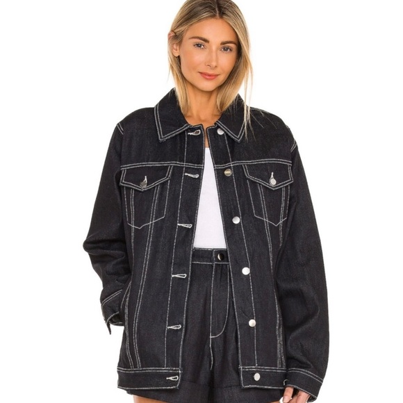 NEW WEWOREWHAT REVOLVE OVERSIZED DENIM JACKET - Picture 1 of 8
